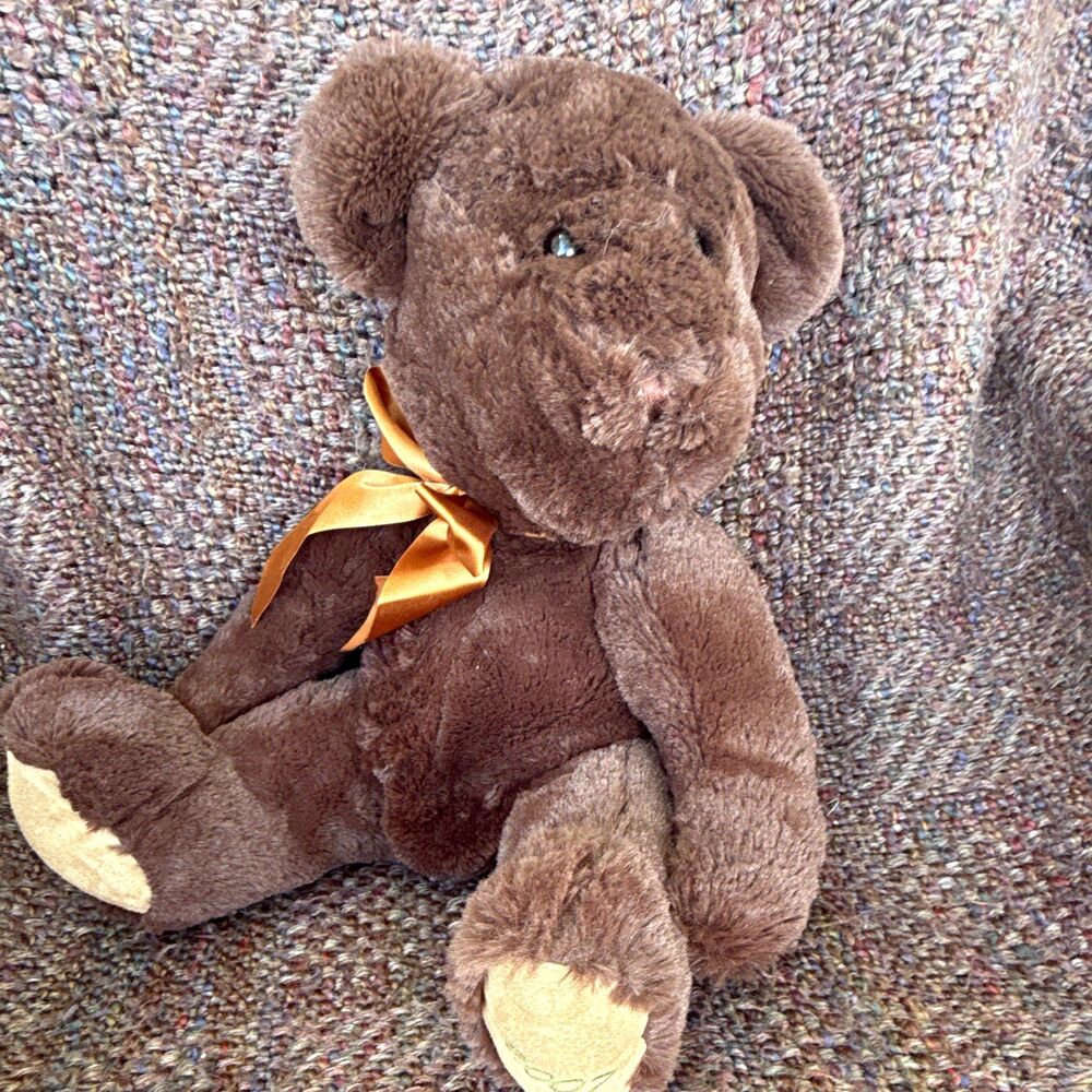 Chosun International Brown Plush Teddy Bear w/ Ribbon - 2007 Embroidered Foot